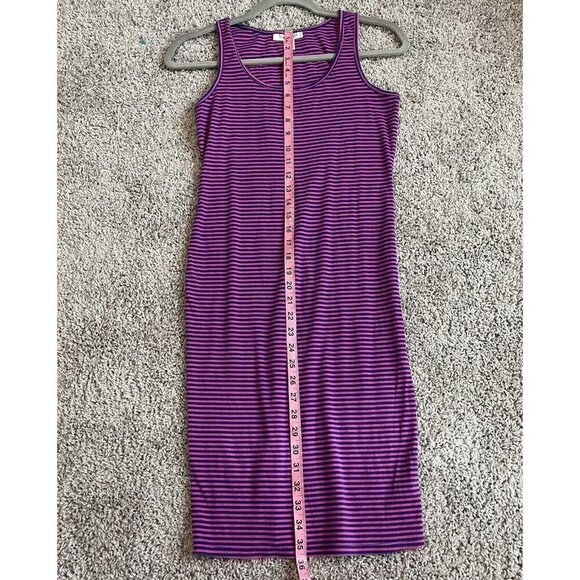 Motherhood Maternity Striped Tank Top Dress Womens Small Pink Magenta Navy - Picture 8 of 9